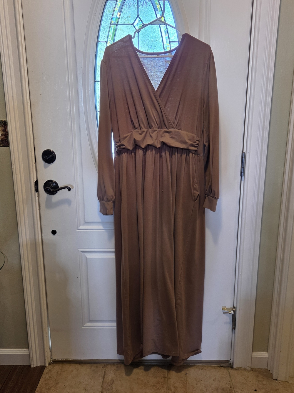 Nursing/Maternity V-Neck Wrap Maxi Dress